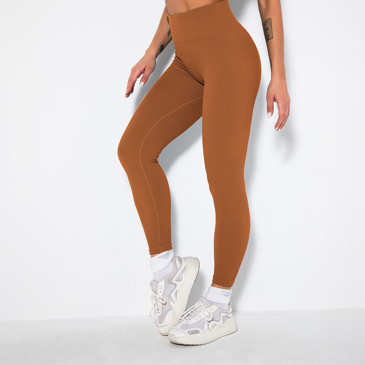 brown cotton leggings