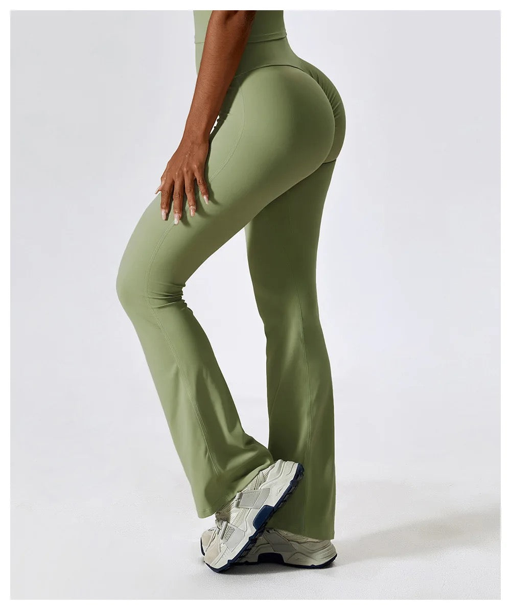 green yoga pants