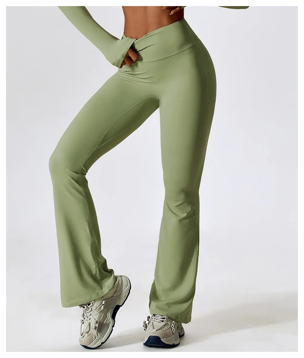 green yoga pants