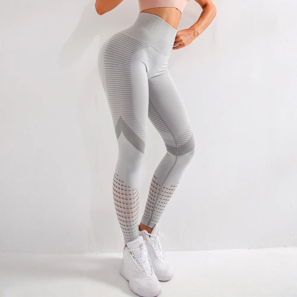 grey mesh panel leggings