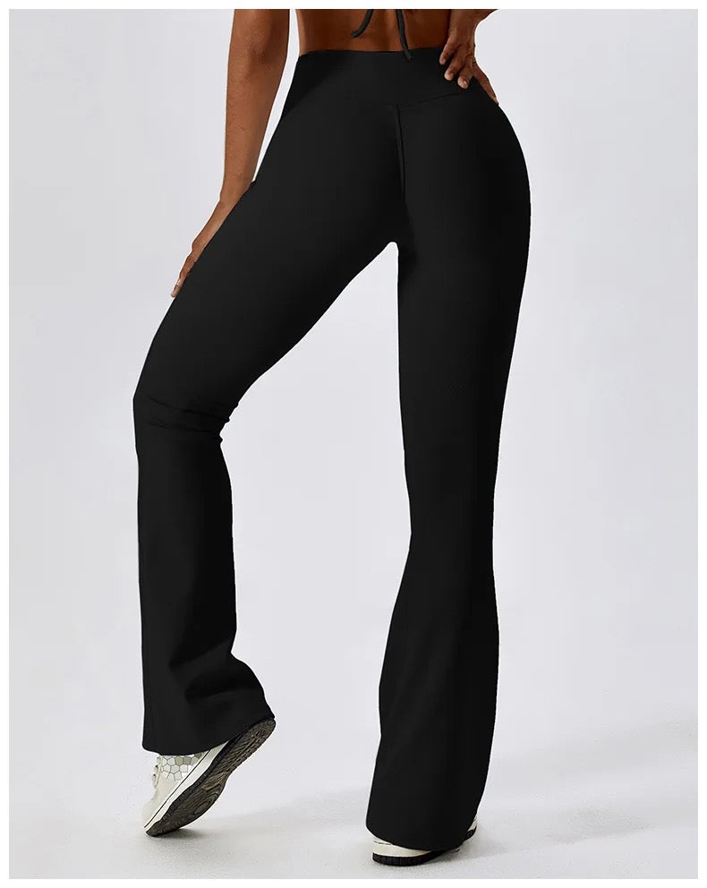 black flare leggings