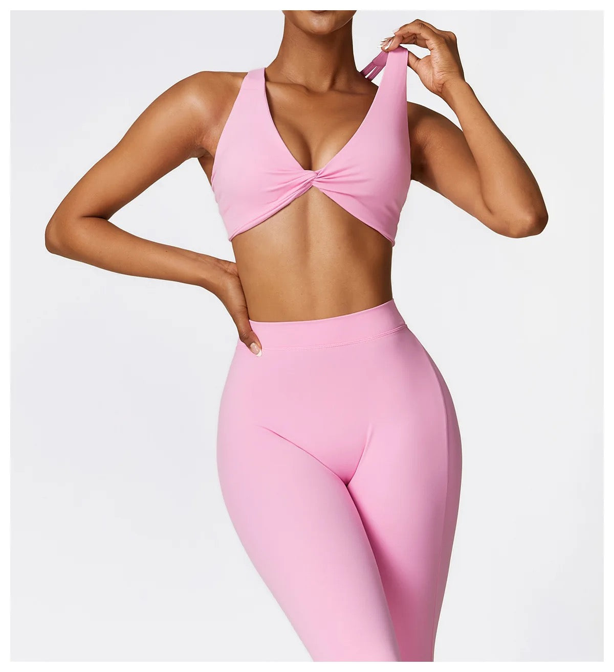 pink shaping flare leggings