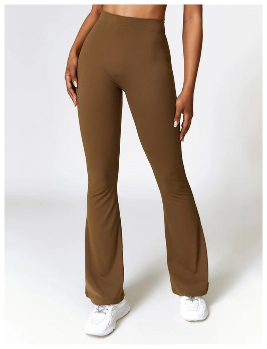 brown flare leggings