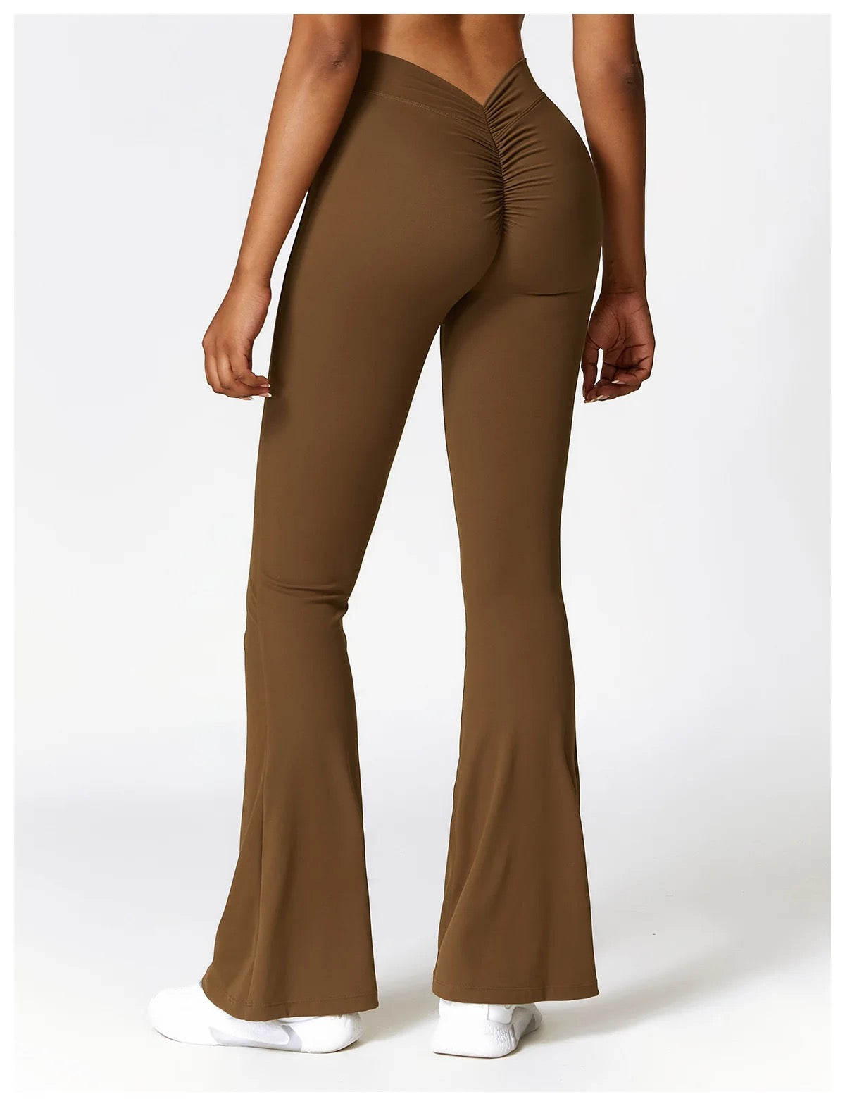 brown flare leggings naked shape