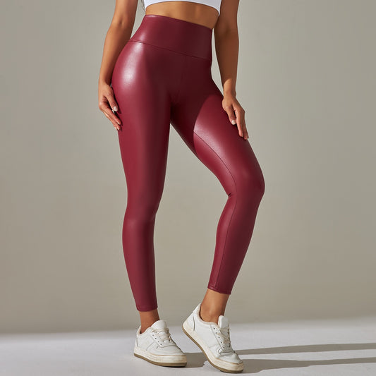 Red Leather Leggings