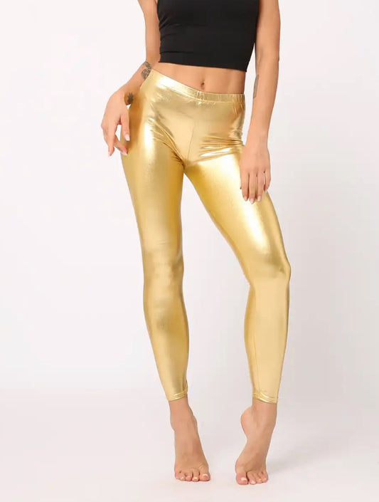 Gold Metallic Leggings